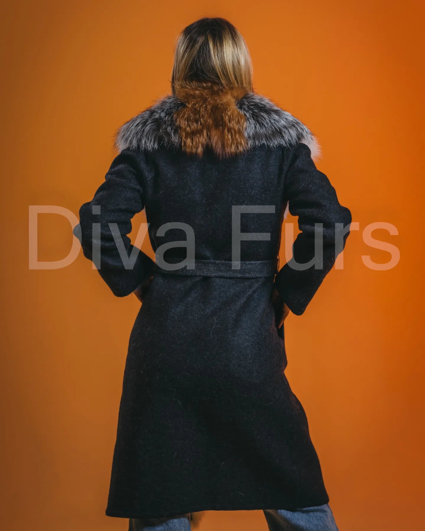 Kaput od vune alpake sa bogatim prirodnim krznom