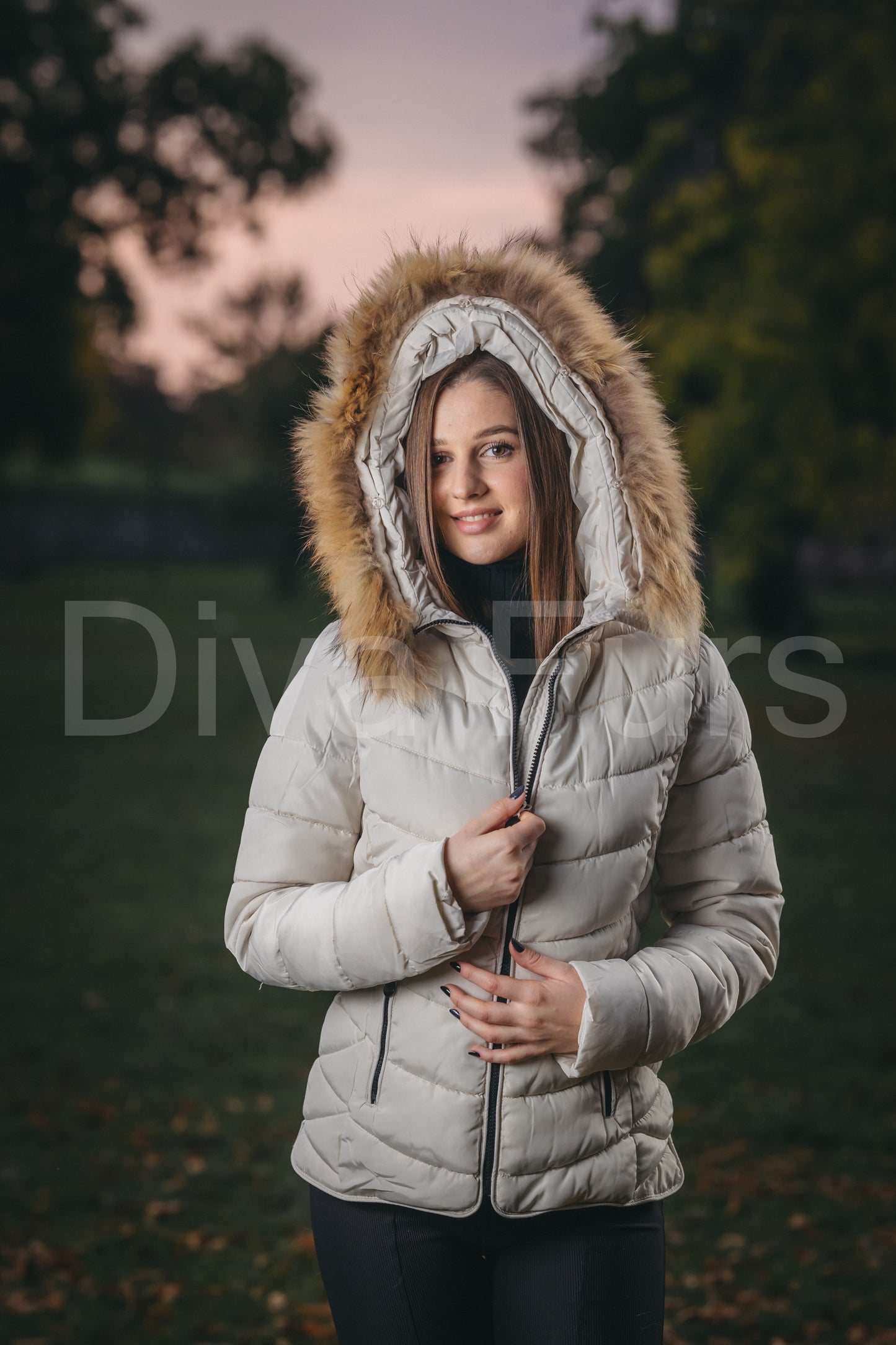 Kraća jakna sa prirodnim krznom-diva