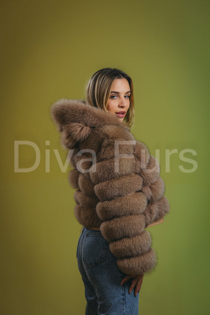 Braon bunda sa kapuljačom