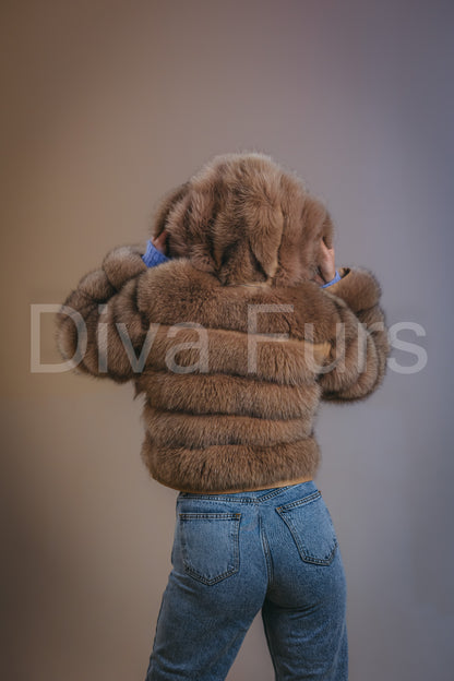 Braon bunda sa kapuljačom