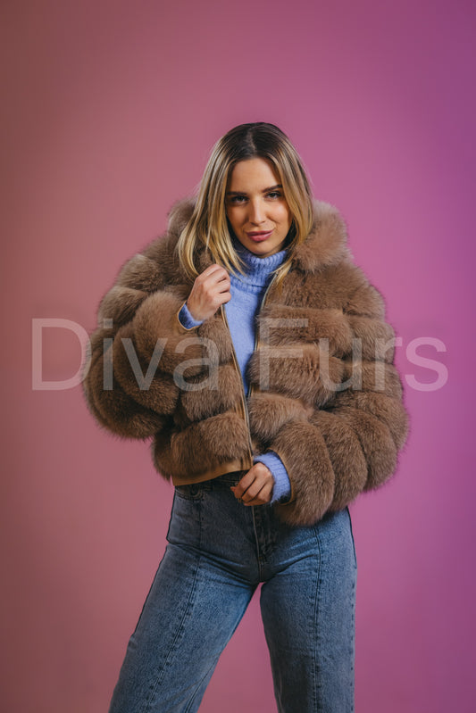 Braon bunda sa kapuljačom