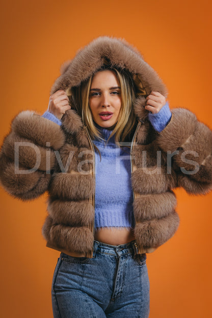 Braon bunda sa kapuljačom